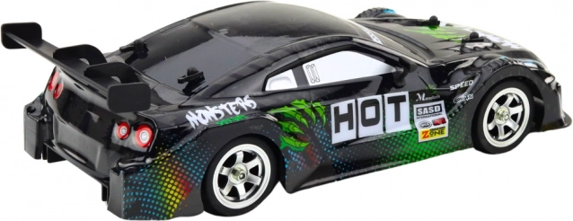 Auto da corsa RC per drift nero-verde 30 km/h 1:16