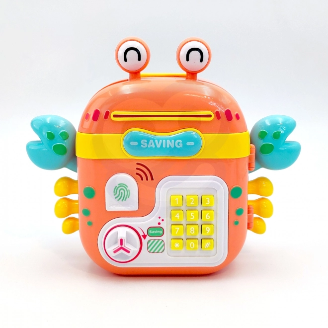 Cassaforte elettronica krab arancione con codice PIN per bambini