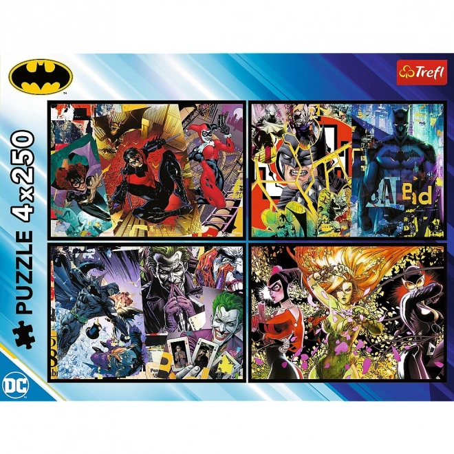 Puzzle 4 immagini da 250 pezzi Batman in azione