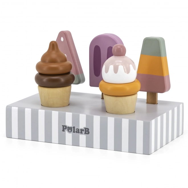 Set di gelati in legno
