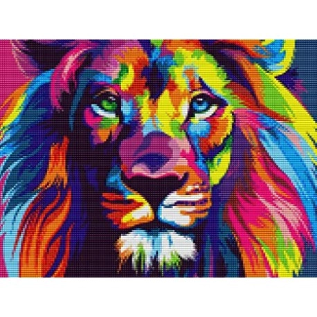 Motivo luminoso del leone arcobaleno