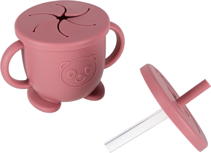 Tazza 2 in 1: snack e cannuccia