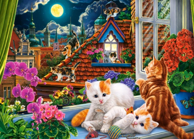 Puzzle 180 pezzi Gattini sul Tetto