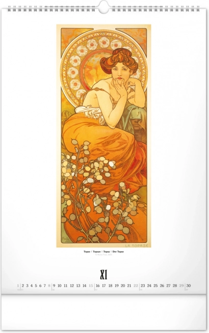 Calendario da parete Alfons Mucha 2026