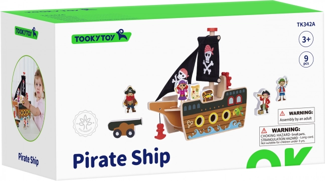 Nave pirata in legno con figurine Tooky Toy