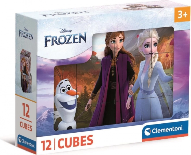 Clementoni Cubi di Immagini Frozen, 12 Cubi