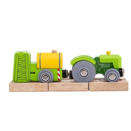 Bigjigs Rail Trattore con rimorchio verde