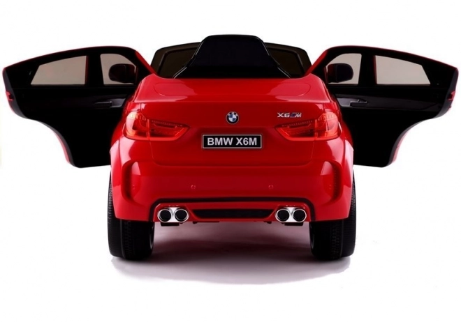 Macchina a Batteria BMW X6 Rossa in Pelle e Ruote EVA