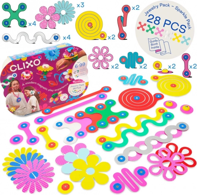 Clixo Jewelry Pack Set creativo di blocchi per la creazione di gioielli - 28 pz