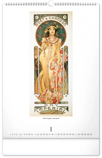 Calendario da parete Alfons Mucha 2025