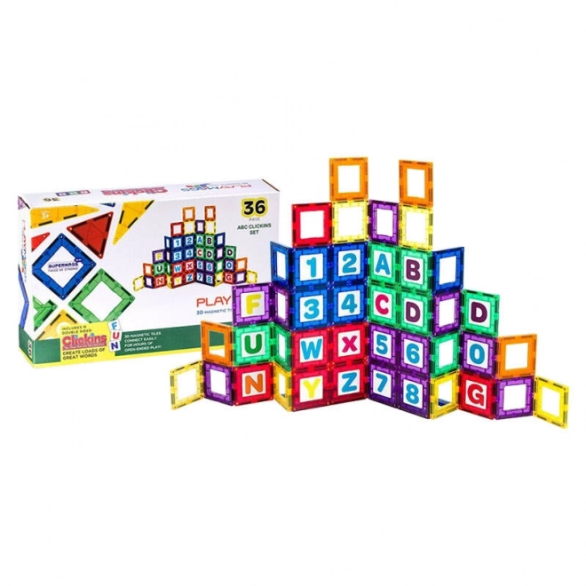 Blocchi Magnetici 3D Lettere e Numeri Playmags