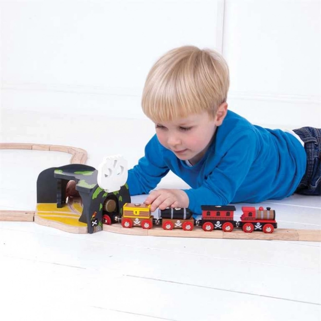 Tunel ferroviario caverna con teschio Bigjigs Rail