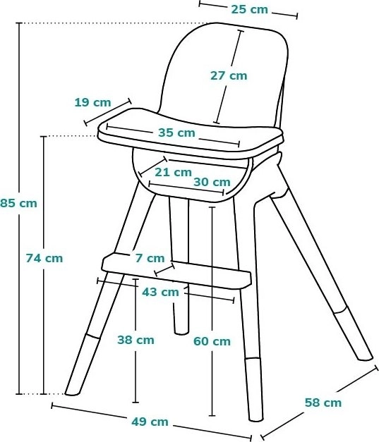 Seggiolone 2 in 1 rosa lillà