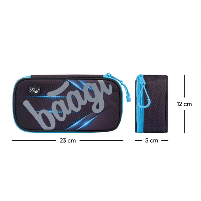 Set Baagl 3 pezzi Skate Bluelight: zaino, astuccio, sacca