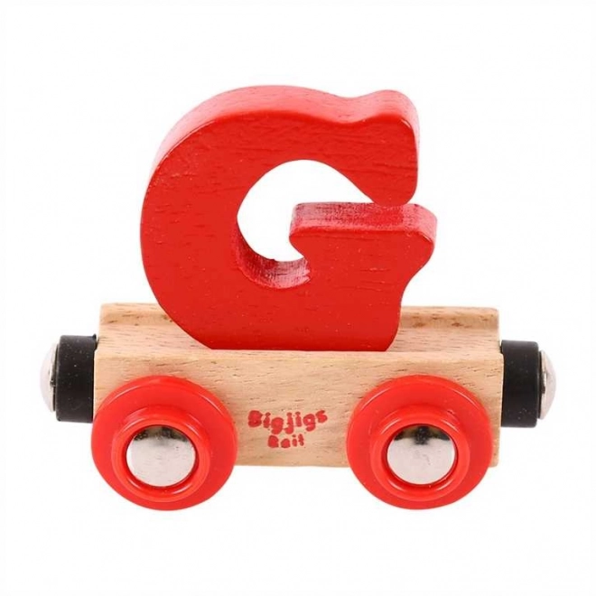 Wagoncino lettera G in legno