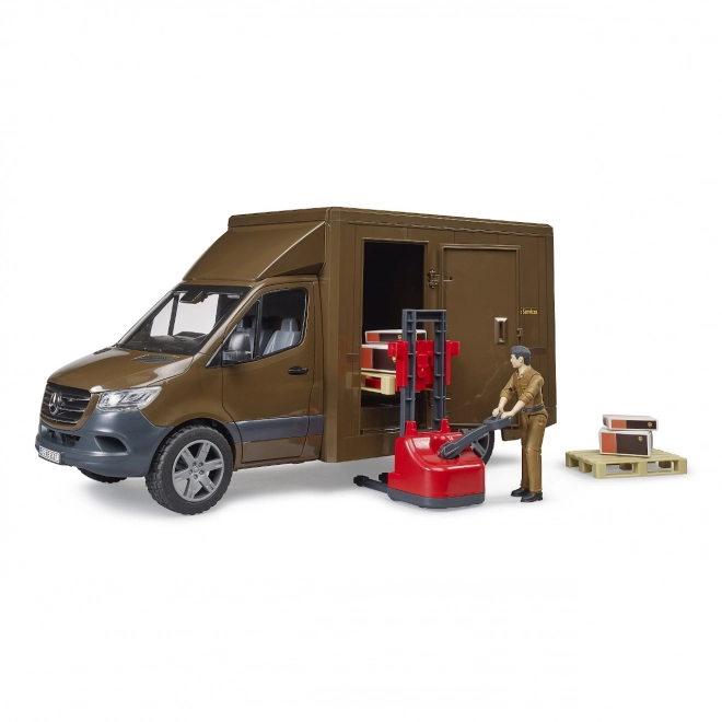 Furgone UPS BRUDER MB Sprinter con figura e accessori