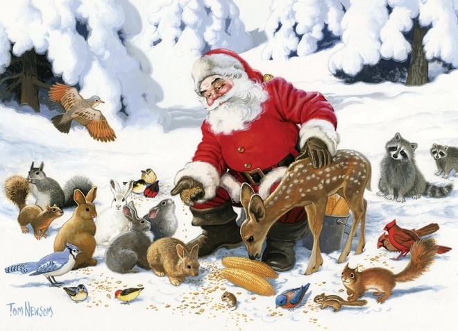 Puzzle famiglia Santa e amici animali