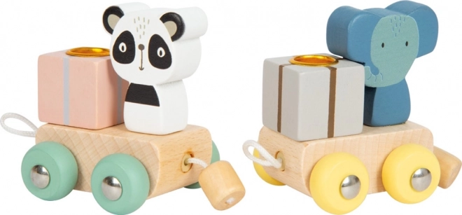 Trenino di compleanno in legno con animali di Small Foot