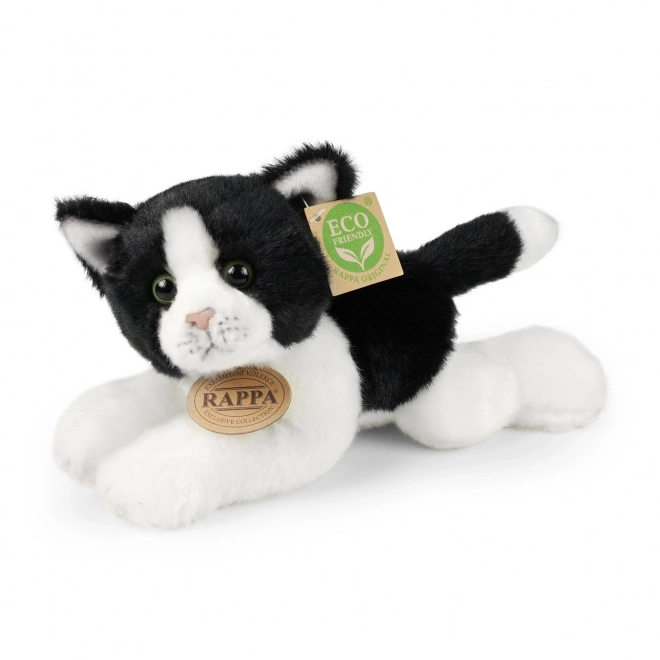 Gatto di peluche bianco-nero 16 cm eco-friendly