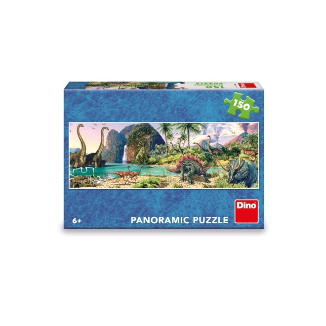 Puzzle panoramico dinosauri al lago 150 pezzi