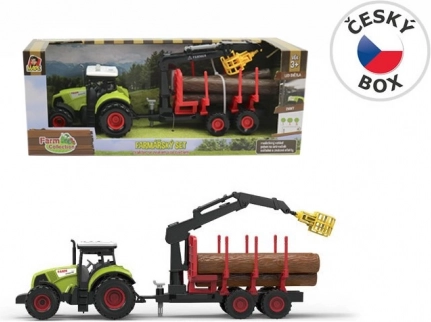 MaDe trattore con rimorchio e braccio – verde