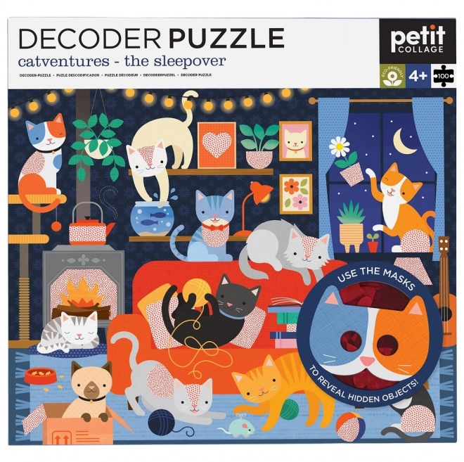 Puzzle Gatti 3D con 100 Pezzi di Petit Collage