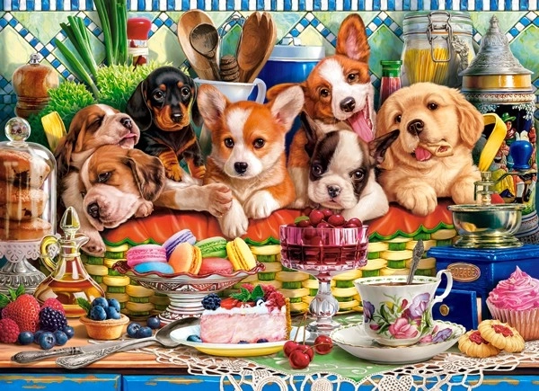 Puzzle Cuccioli Con Dessert