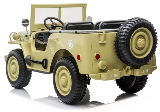 Auto a batteria khaki per bambini