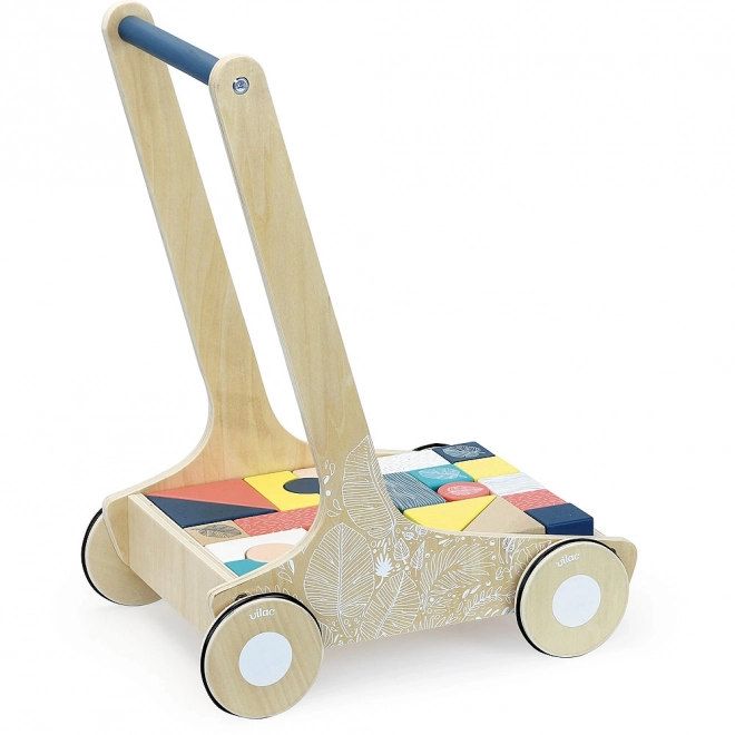 Carrello in legno con blocchi colorati Canopée