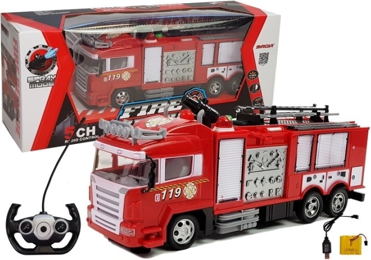 Autopompa dei pompieri rosso telecomandata R/C a radio