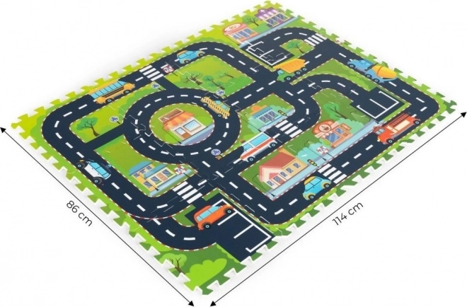 Tappeto puzzle per bambini strade della città