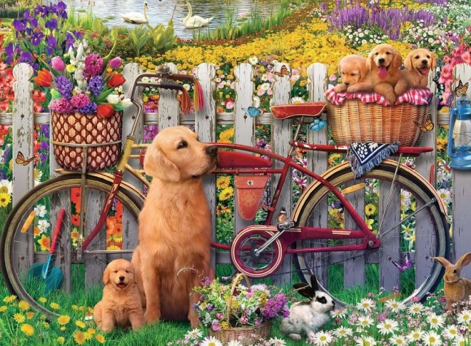 Puzzle Ravensburger cuccioli in giardino 500 pezzi