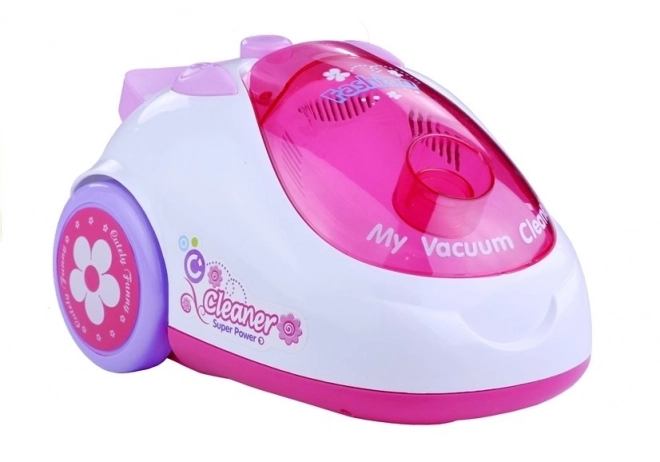 Set pulizia giocattolo aspirapolvere rosa con batterie