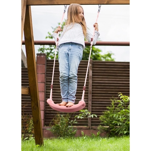 Altalena per bambini su corda rosa