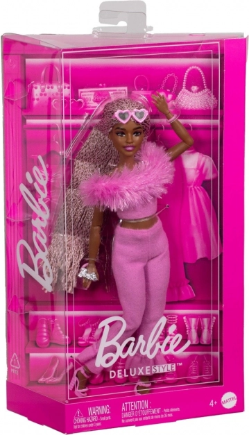 barbie deluxe style – completo peloso rosa