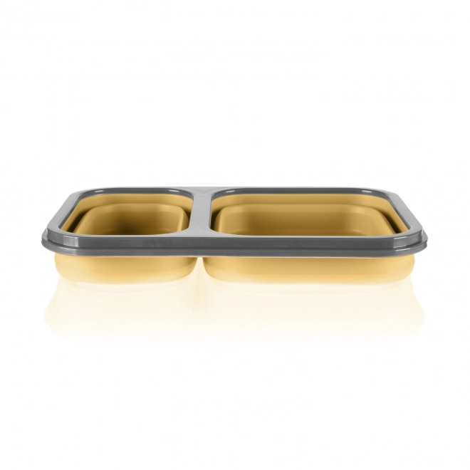 Box da pranzo in silicone con posate Mustard Yellow