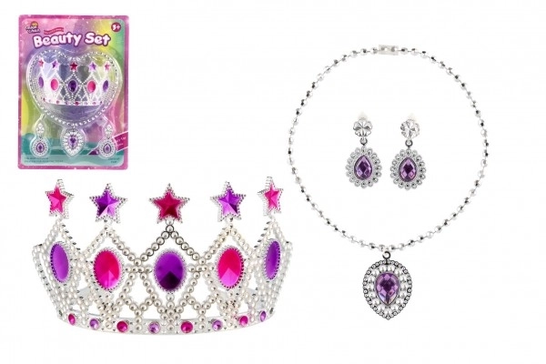 Set di bellezza con corona, collana e orecchini