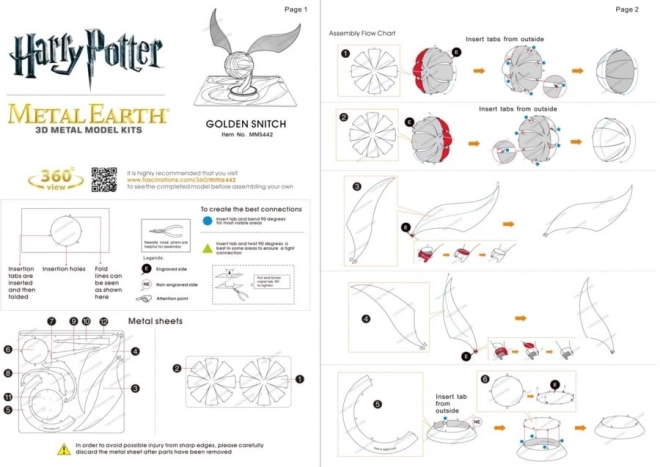 Puzzle 3D Metal Earth Harry Potter: Boccino d'Oro