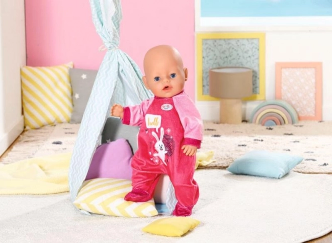 Dupa per BABY born in velluto rosa, 43 cm