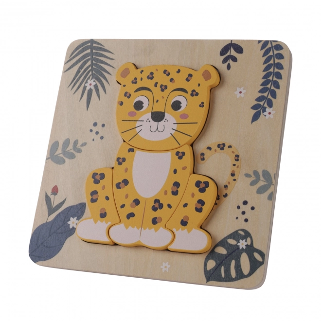 Puzzle di Legno Piccolo, Leopardo