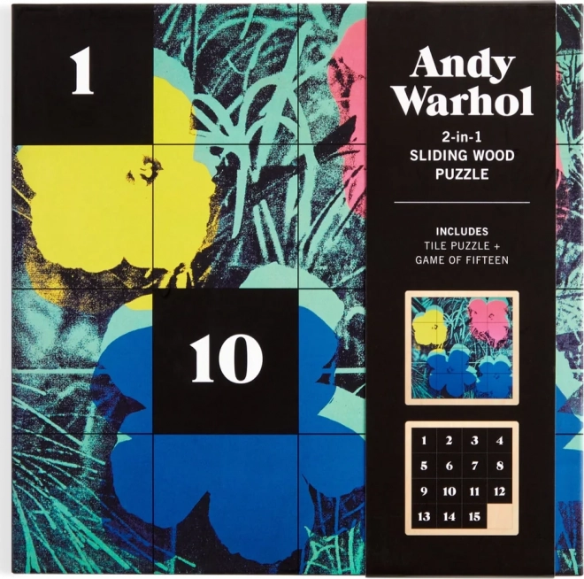 Puzzle scorrevole in legno Andy Warhol: Fiori 2 in 1