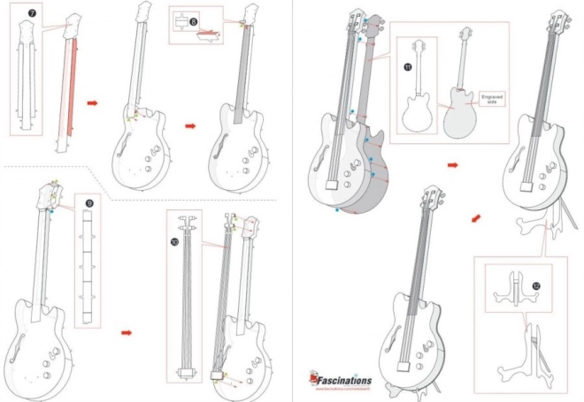 Puzzle 3D Metal Earth Chitarra Basso