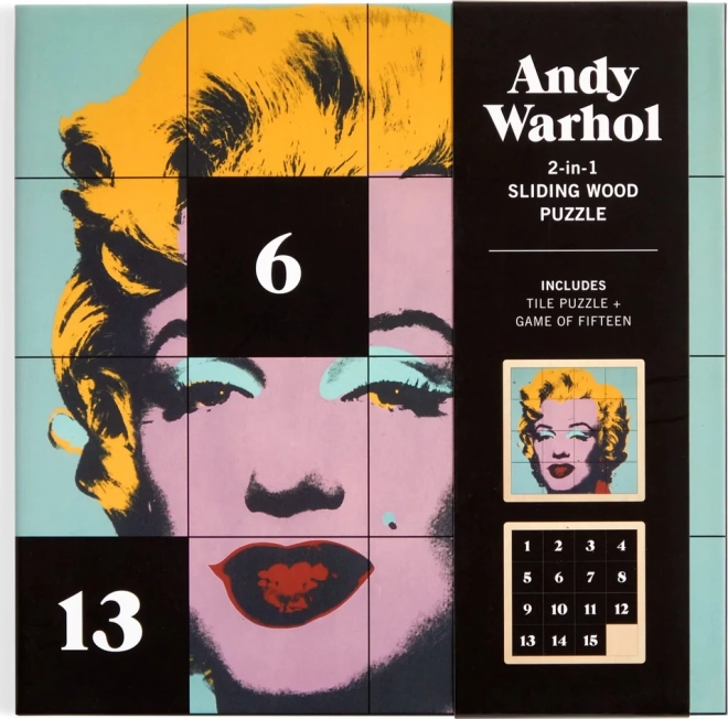 Puzzle scorrevole in legno Andy Warhol: Marilyn 2 in 1