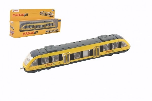 Treno Giallo RegioJet in Metallo/Plastica 17cm