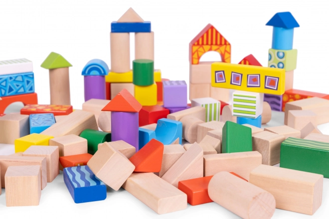 Blocchi in legno per bambini 100 pezzi ECOTOYS