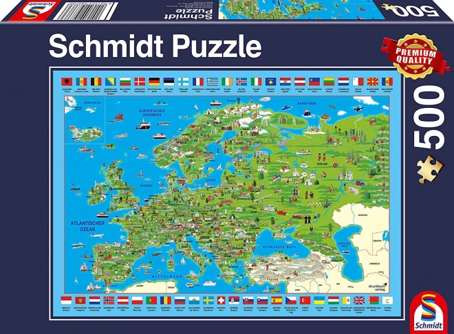 Puzzle mappa illustrata d'Europa 500 pezzi