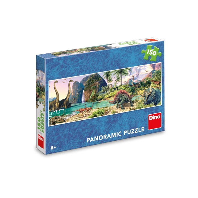 Puzzle panoramico dinosauri al lago 150 pezzi