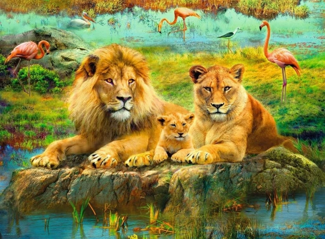 Puzzle Leoni nella Savana Ravensburger 500 pezzi