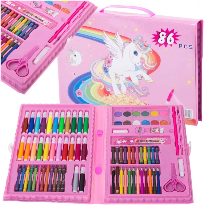 Set da disegno per bambini in valigetta – Rosa