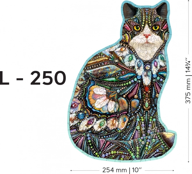 Puzzle in legno Gatto decorato 250 pezzi